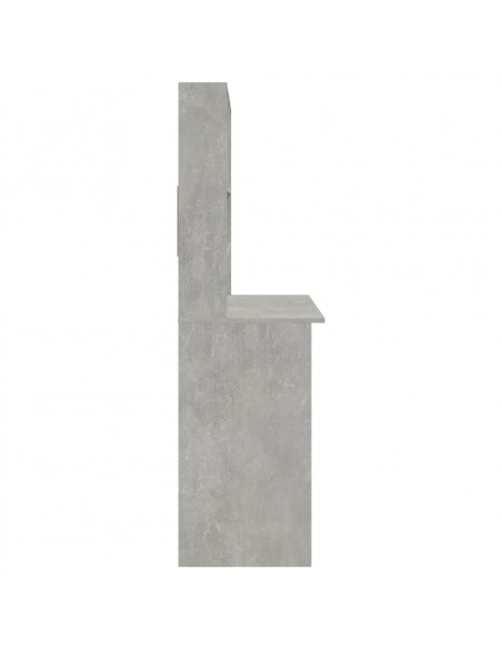 Scrivania Mensole Grigio Cemento 102x45x148cm Legno Multistrato