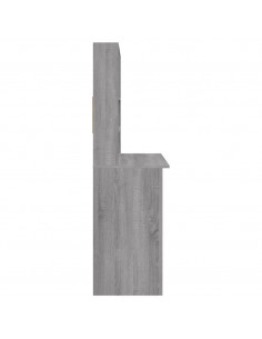Scrivania Mensole Grigio Sonoma 102x45x148 cm Legno Multistrato
