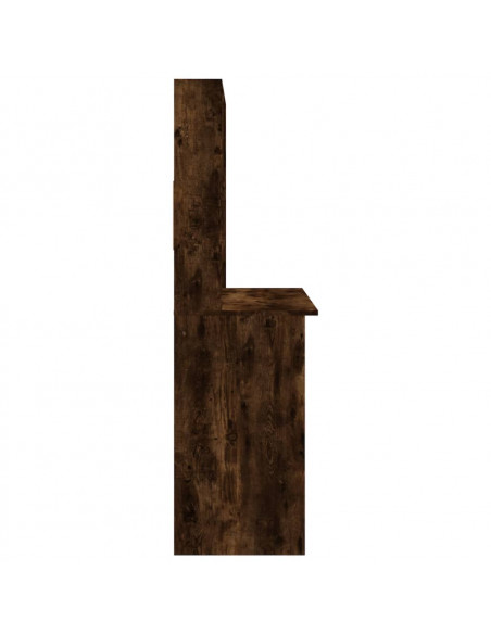 Scrivania Mensole Rovere Fumo 102x45x148 cm Legno Multistrato