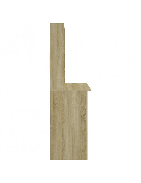 Scrivania Mensole Rovere Sonoma 102x45x148 cm Legno Multistrato