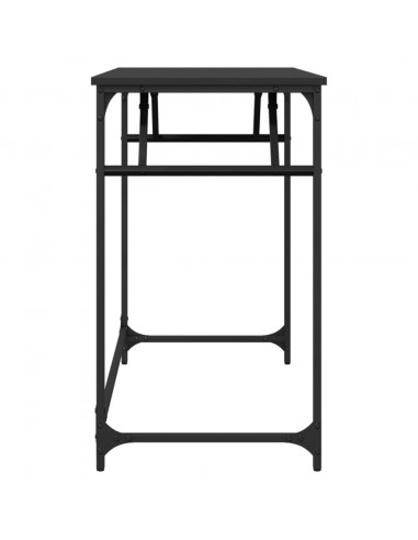 Scrivania Nera 100x45x76cm Legno e Acciaio Verniciato a Polvere