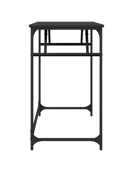 Scrivania Nera 100x45x76cm Legno e Acciaio Verniciato a Polvere
