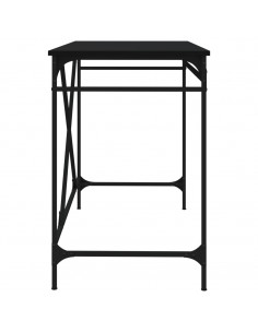 Scrivania Nera 100x50x75 cm in Legno Multistrato e Ferro