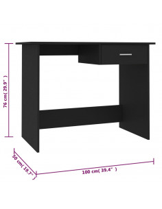 Scrivania Nera 100x50x76 cm in Legno Multistrato