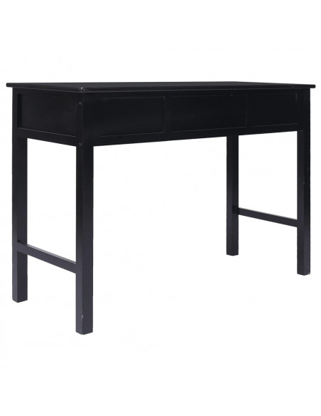Scrivania Nera 108x45x76 cm in Legno Massello di Paulownia