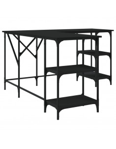 Scrivania Nera 139x139x75 cm in Legno Multistrato 2