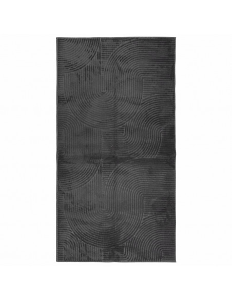 Tappeto IZA a Pelo Corto Aspetto Scandinavo antracite 80x150 cm