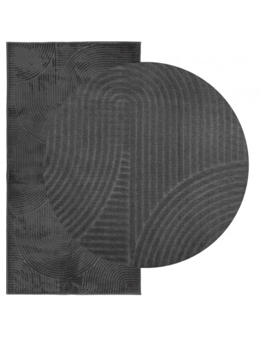 Tappeto IZA a Pelo Corto Aspetto Scandinavo antracite 80x150 cm