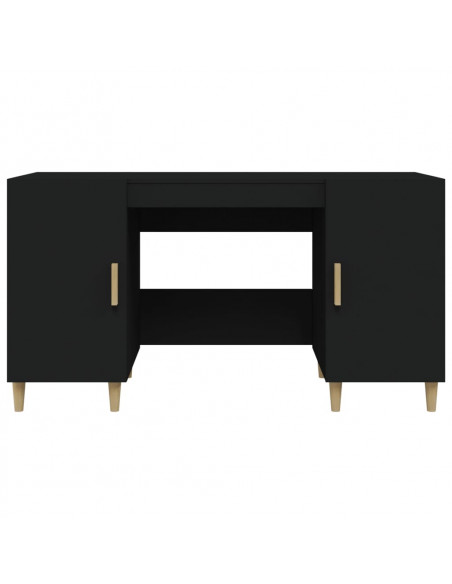 Scrivania Nera 140x50x75 cm in Legno Multistrato