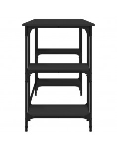 Scrivania Nera 140x50x75 cm in Metallo e Legno Multistrato 2