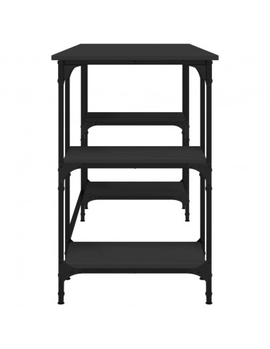 Scrivania Nera 140x50x75 cm in Metallo e Legno Multistrato