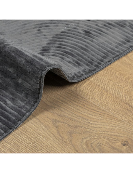 Tappeto IZA a Pelo Corto Aspetto Scandinavo antracite 80x150 cm