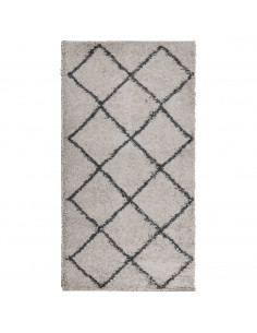 Tappeto Shaggy a Pelo Lungo Moderno Beige e Antracite 80x150 cm