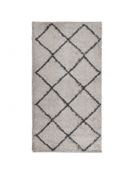 Tappeto Shaggy a Pelo Lungo Moderno Beige e Antracite 80x150 cm