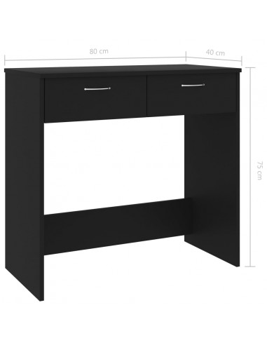 Scrivania Nera 80x40x75 cm in Legno Multistrato