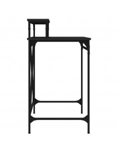 Scrivania Nera 80x50x90 cm in Legno Multistrato e Ferro