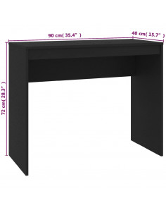 Scrivania Nera 90x40x72 cm in Legno Multistrato