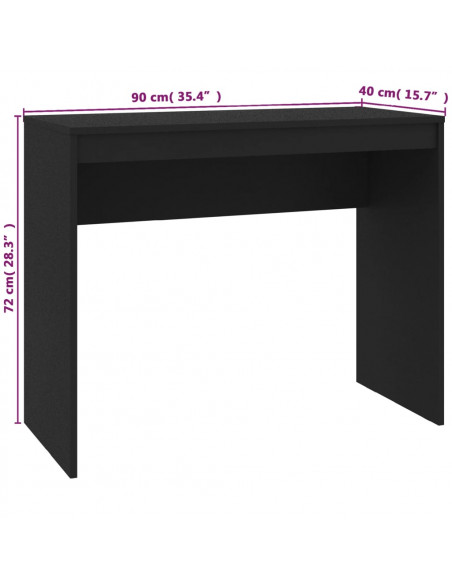 Scrivania Nera 90x40x72 cm in Legno Multistrato