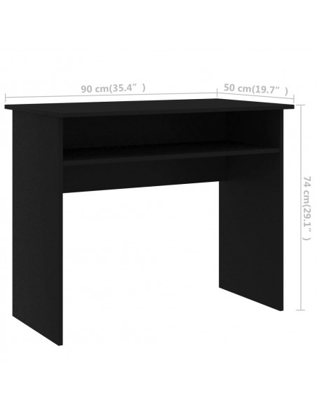 Scrivania Nera 90x50x74 cm in Legno Multistrato