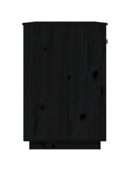 Scrivania Nera 95x50x75 cm in Legno Massello di Pino
