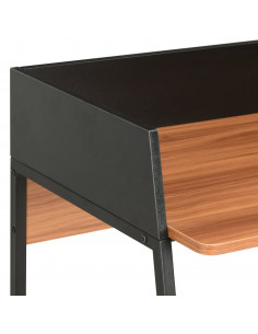 Scrivania Nera e Marrone 90x60x88 cm 2