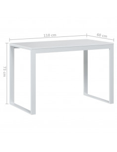 Scrivania per Computer Bianca 110x60x73 cm in Legno Multistrato 2