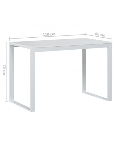 Scrivania per Computer Bianca 110x60x73 cm in Legno Multistrato