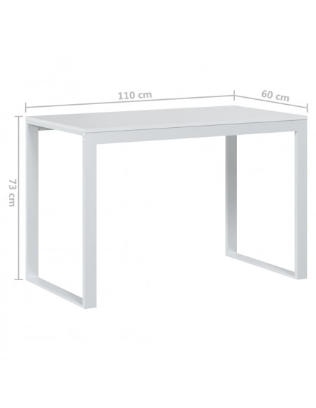 Scrivania per Computer Bianca 110x60x73 cm in Legno Multistrato