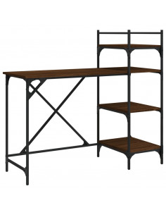 Scrivania per Computer con Scaffali Rovere Marrone 120x47x109cm 2