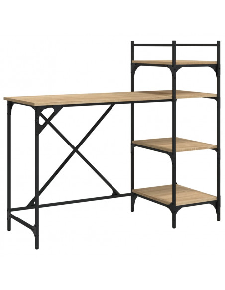 Scrivania per Computer con Scaffali Rovere Sonoma 120x47x109 cm