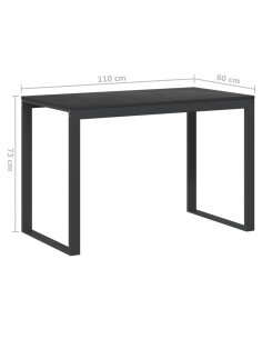 Scrivania per Computer Nera 110x60x73 cm in Legno Multistrato
