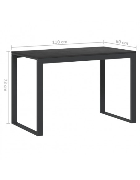 Scrivania per Computer Nera 110x60x73 cm in Legno Multistrato