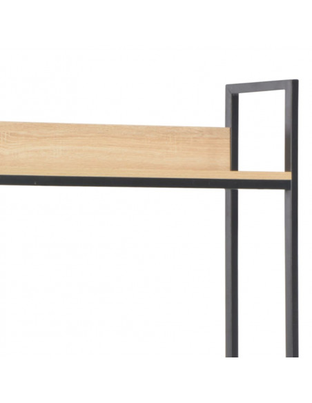 Scrivania per Computer Nera e Rovere 120x60x138 cm