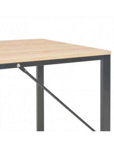 Scrivania per Computer Nera e Rovere 120x60x73 cm