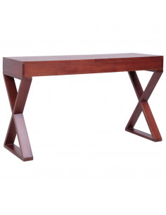 Scrivania per PC Marrone 115x47x77 cm Legno Massello di Mogano