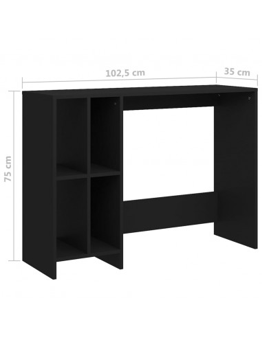 Scrivania per Portatile Nera 102,5x35x75 cm Legno Multistrato
