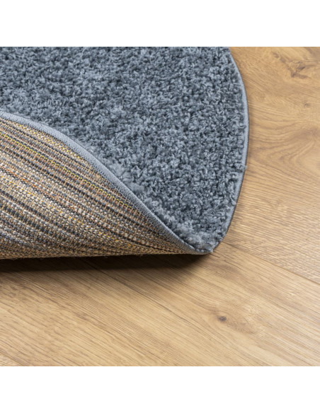 Tappeto Shaggy a Pelo Lungo Moderno Blu Ø 160 cm