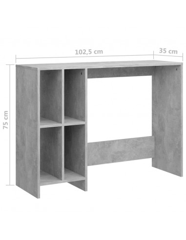 Scrivania Portatile Grigio Cemento 102,5x35x75 cm Multistrato