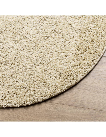 Tappeto Shaggy a Pelo Lungo Moderno Oro Ø 120 cm