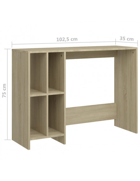 Scrivania Portatile Rovere Sonoma 102,5x35x75 cm Multistrato