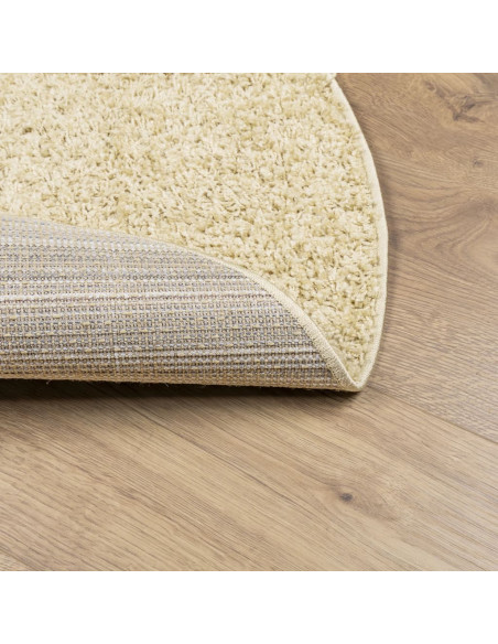 Tappeto Shaggy a Pelo Lungo Moderno Oro Ø 120 cm