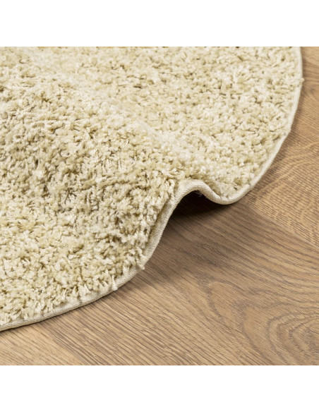 Tappeto Shaggy a Pelo Lungo Moderno Oro Ø 120 cm
