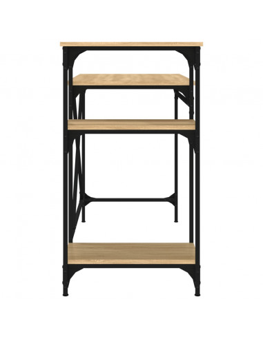 Scrivania Ripiani Rovere Sonoma 105x50x90cm Multistrato e Ferro