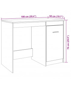 Scrivania Rovere Artigianale 100x50x76 cm in Legno Multistrato