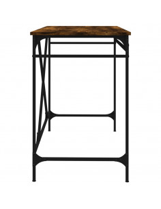 Scrivania Rovere Fumo 100x50x75 cm in Legno Multistrato e Ferro