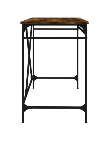 Scrivania Rovere Fumo 100x50x75 cm in Legno Multistrato e Ferro