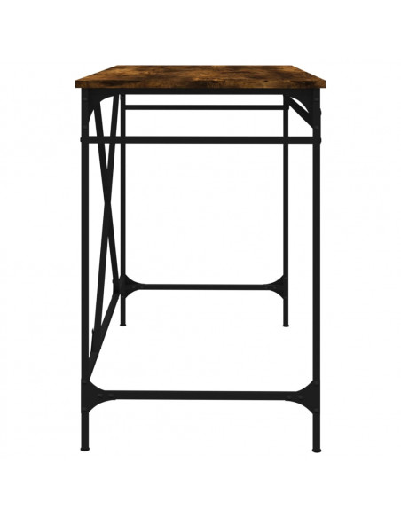 Scrivania Rovere Fumo 100x50x75 cm in Legno Multistrato e Ferro