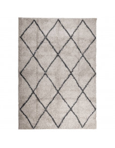 Tappeto Shaggy a Pelo Lungo Moderno Beige e Antracite 120x170cm