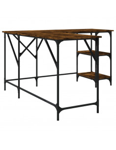 Scrivania Rovere Fumo 139x139x75 cm in Legno Multistrato 2