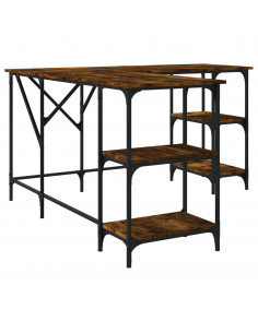 Scrivania Rovere Fumo 139x139x75 cm in Legno Multistrato 2